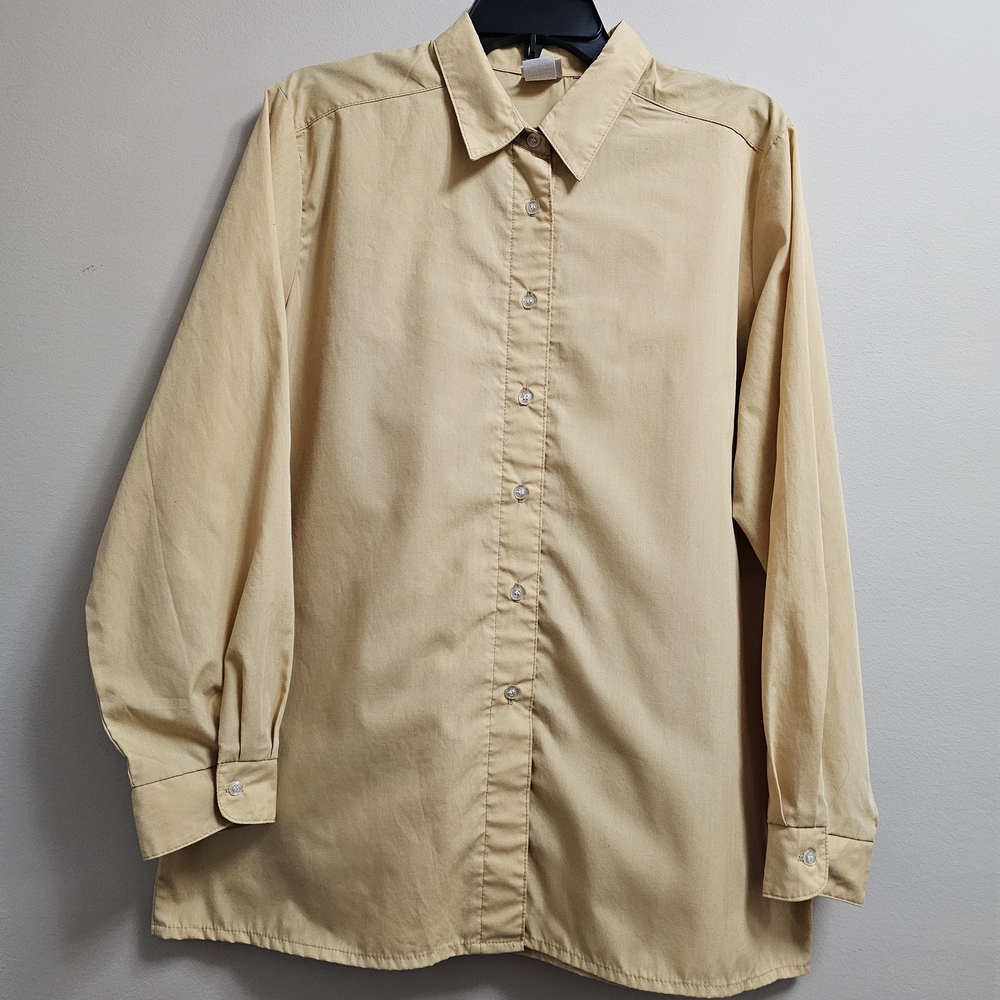 Vintage Manor House Button Down Shirt Buttery Yellow Made in USA Men's Size 16